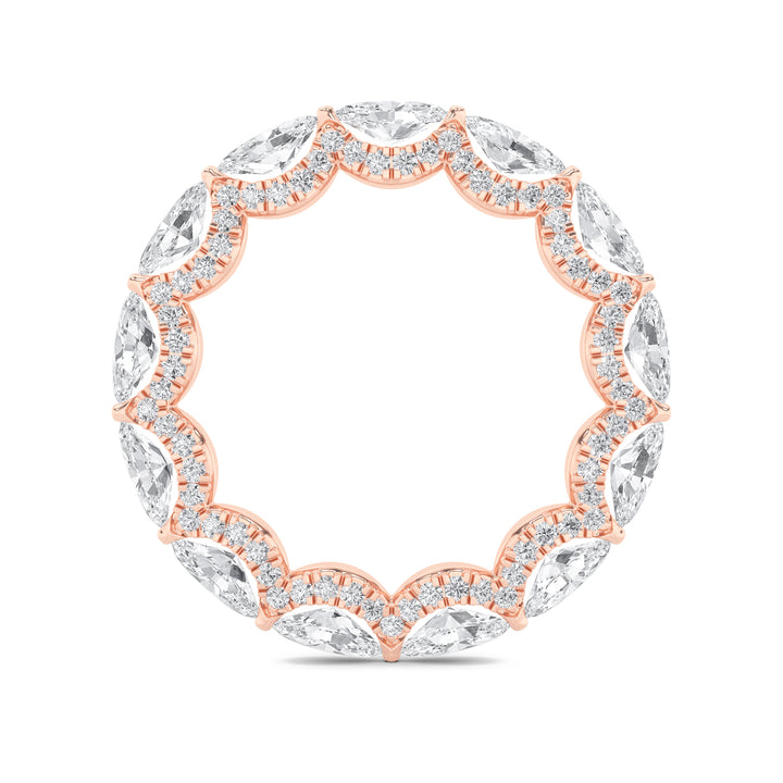 2.5CTW Marquise Shaped Lab Grown Diamond (F/VS) Eternity Band Ring in 14K Gold