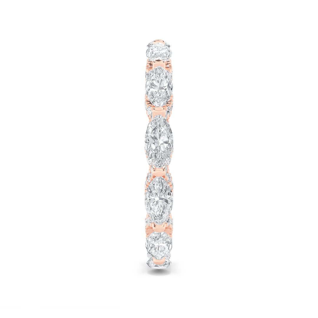 2.5CTW Marquise Shaped Lab Grown Diamond (F/VS) Eternity Band Ring in 14K Gold