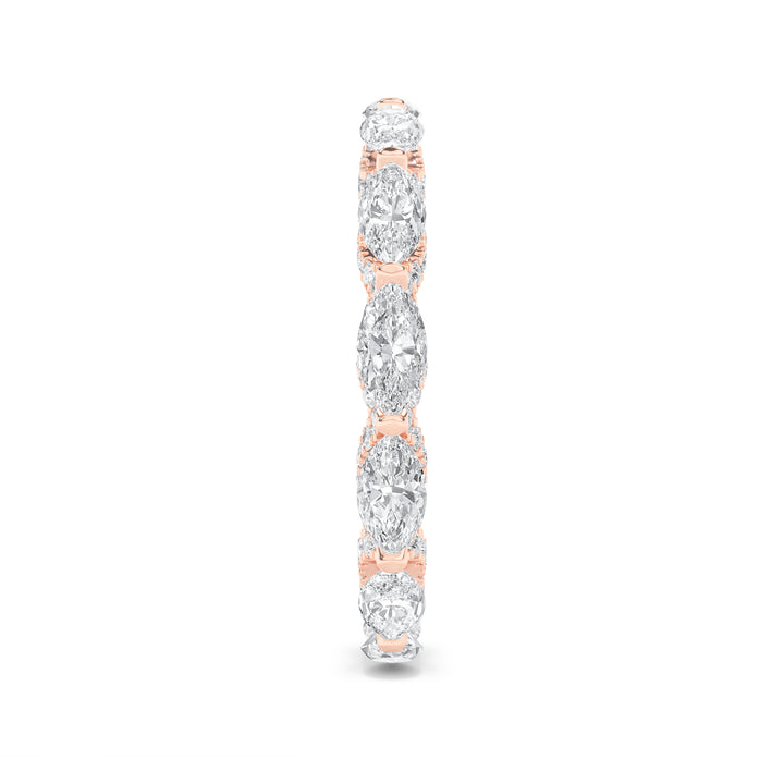 2.5CTW Marquise Shaped Lab Grown Diamond (F/VS) Eternity Band Ring in 14K Gold