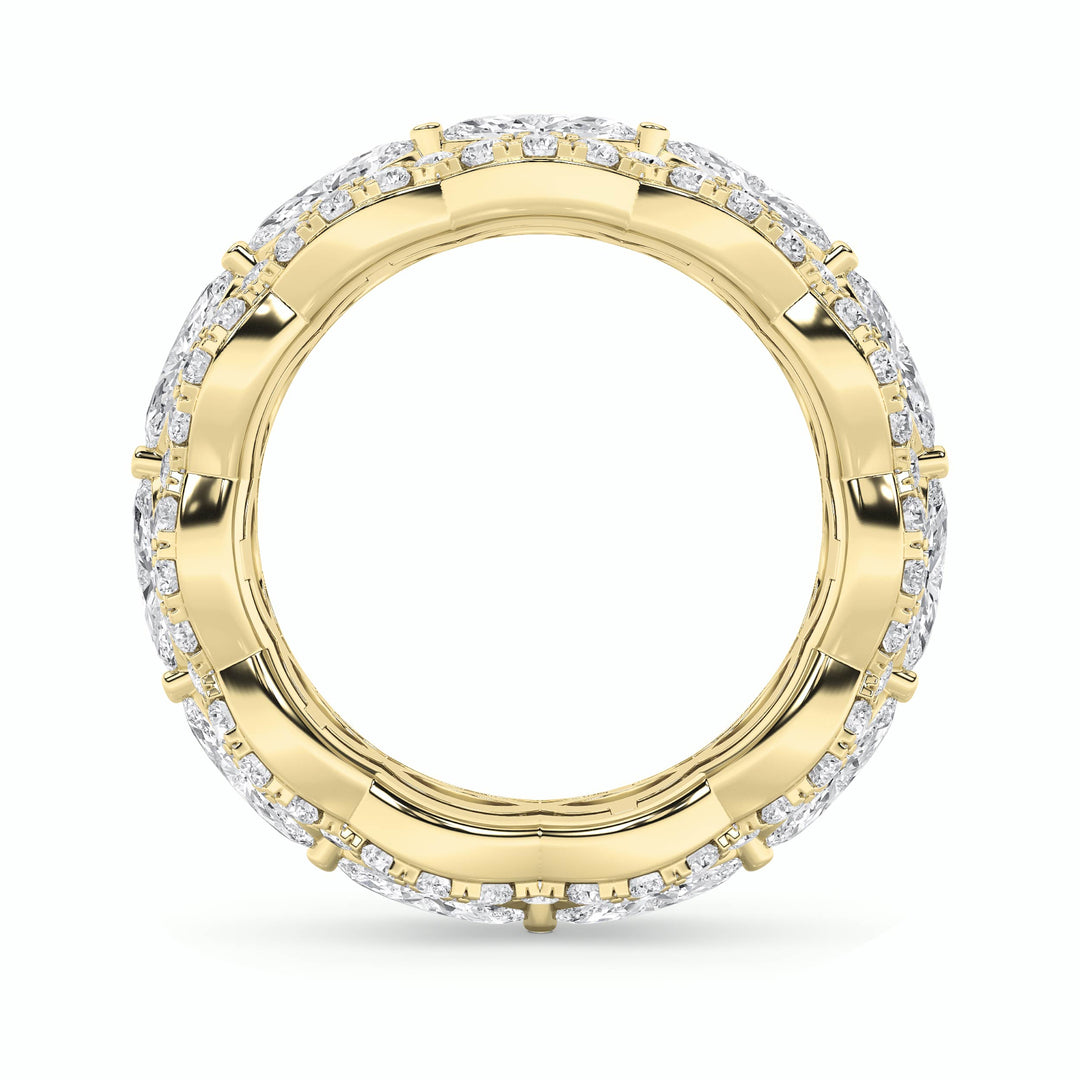 4Cttw Marquise Shaped Lab Grown Diamond (G/VS) Eternity Band Ring in 14K Gold