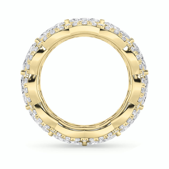 4Cttw Marquise Shaped Lab Grown Diamond (G/VS) Eternity Band Ring in 14K Gold