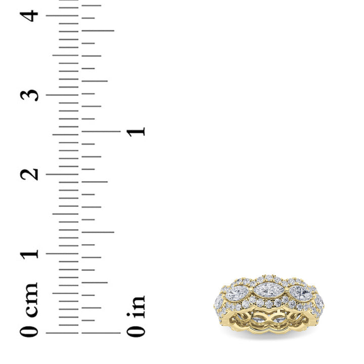 4Cttw Marquise Shaped Lab Grown Diamond (G/VS) Eternity Band Ring in 14K Gold