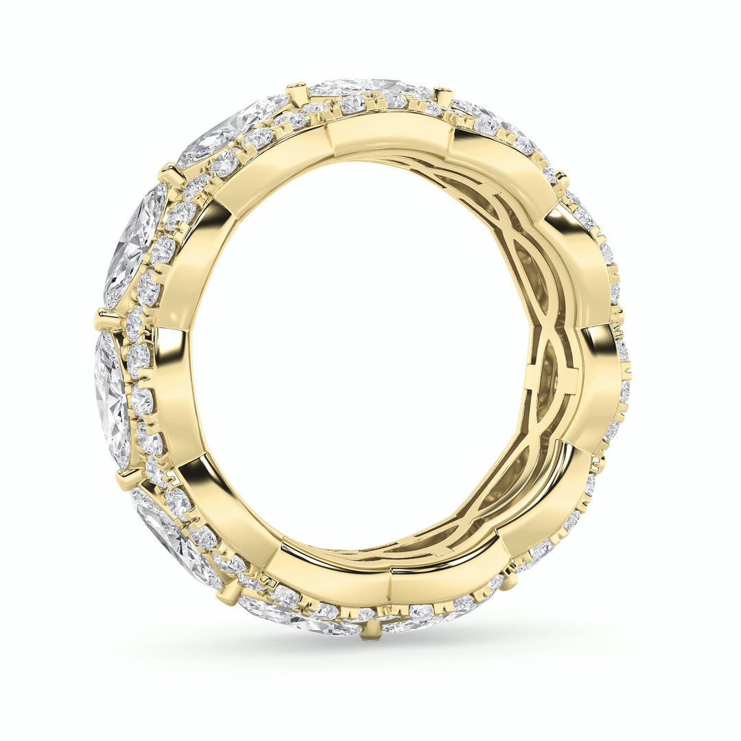 4Cttw Marquise Shaped Lab Grown Diamond (G/VS) Eternity Band Ring in 14K Gold