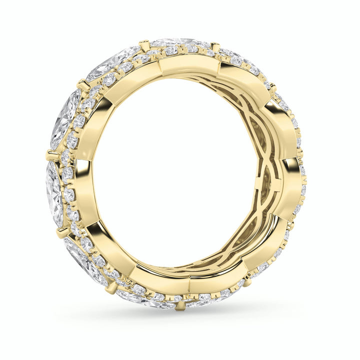 4Cttw Marquise Shaped Lab Grown Diamond (G/VS) Eternity Band Ring in 14K Gold
