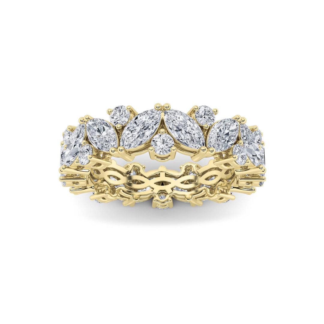 3Cttw Marquise Shaped Lab Grown Diamond (F/VVS) Eternity Band Ring in 14K Gold