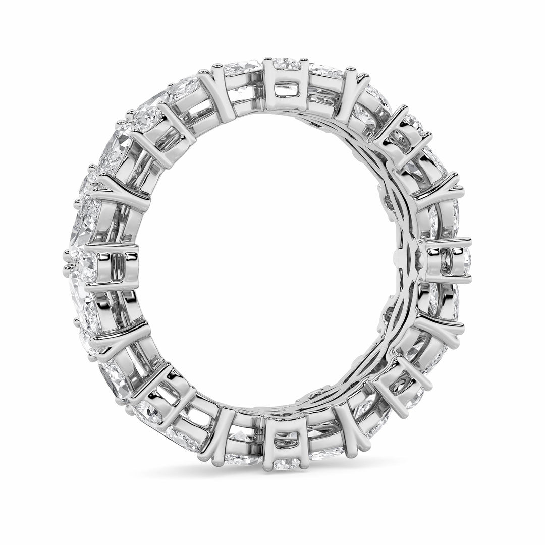 3CTW Marquise Shaped Lab Grown Diamond (G/VS) Eternity Band Ring in 14K Gold - Size 7