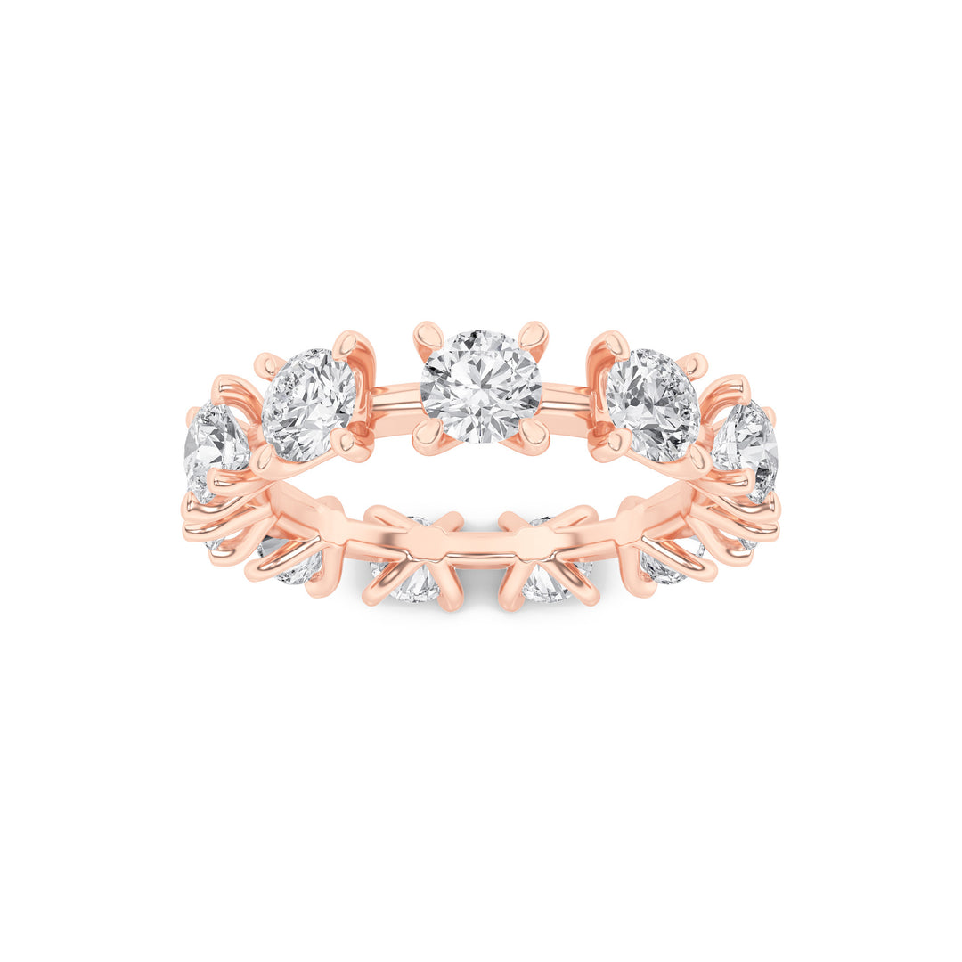 3CTW Round Shaped Lab Grown Diamond (F/VS) Eternity Band Ring in 14K Gold