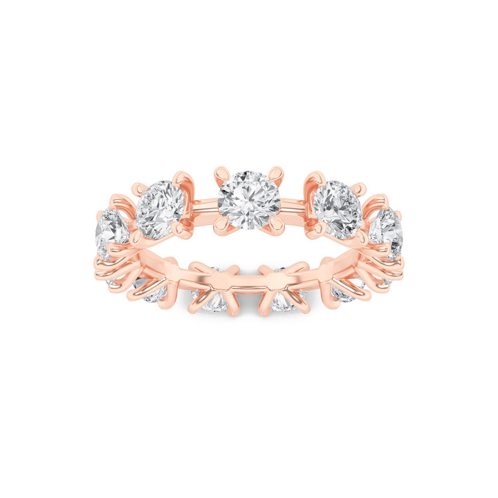 3CTW Round Shaped Lab Grown Diamond (F/VS) Eternity Band Ring in 14K Gold