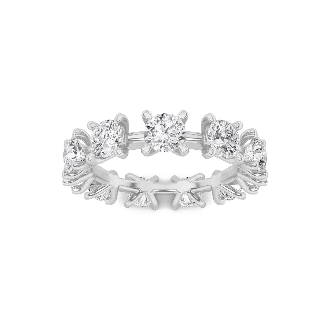 3CTW Round Shaped Lab Grown Diamond (F/VS) Eternity Band Ring in 14K Gold - Size 7