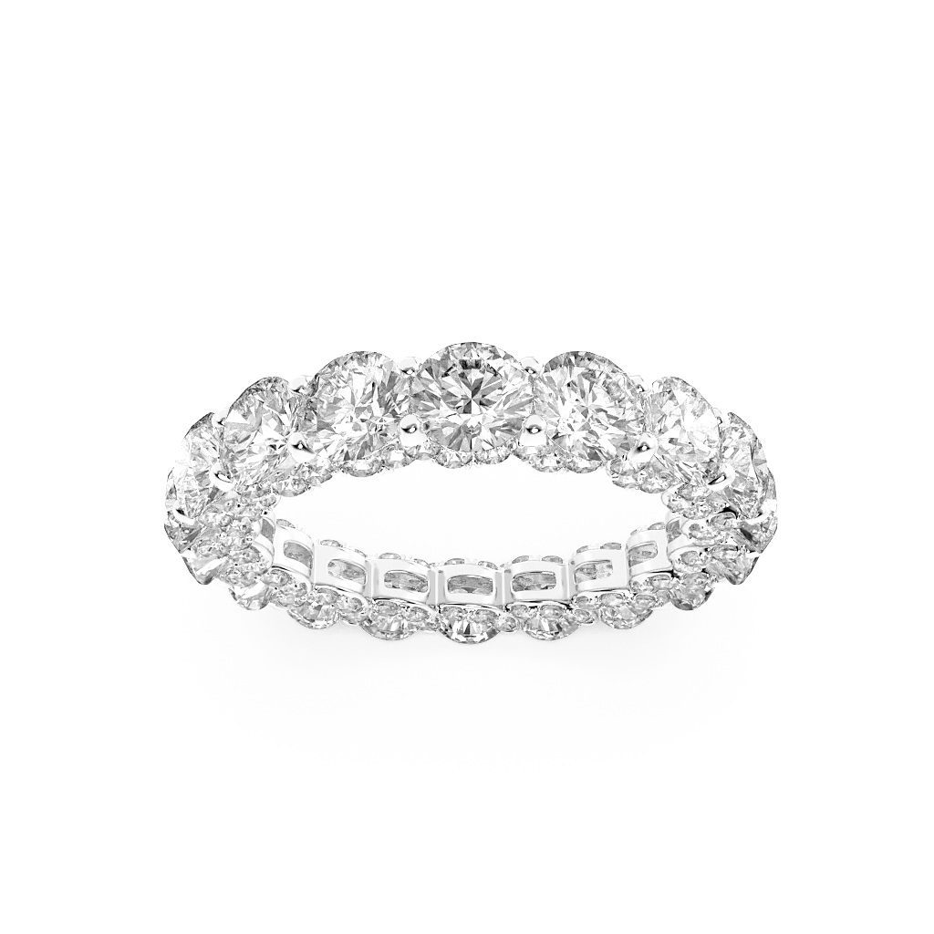 14KW 5ct F+VS+ Lab Diamond Anniversary Ring