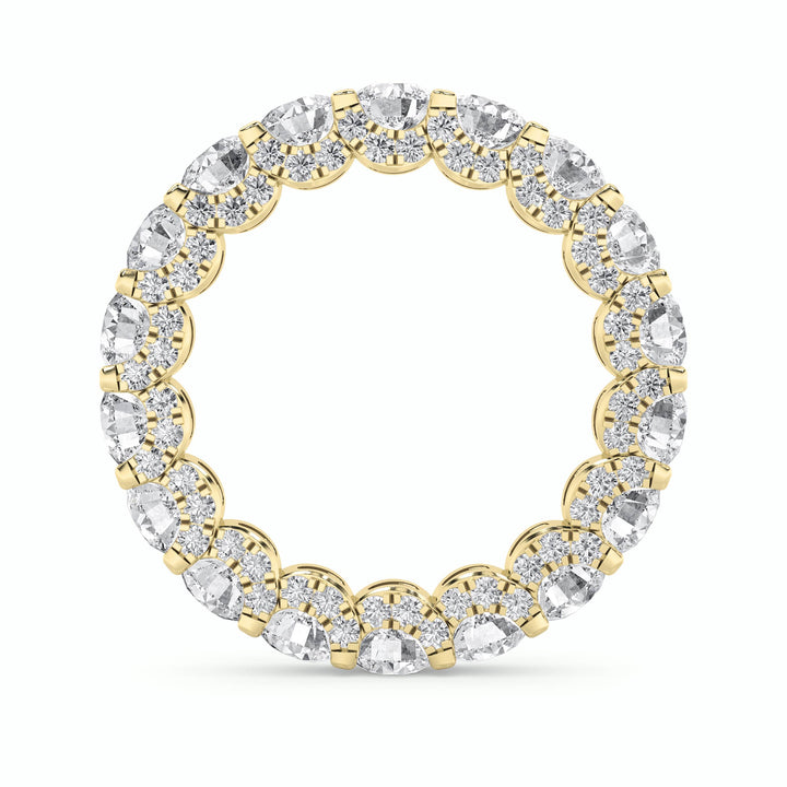 5Cttw Round Shaped Lab Grown Diamond (F/VS) Eternity Band Ring in 14K Gold
