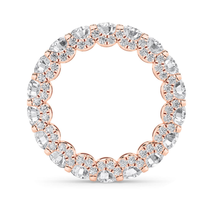 5Cttw Round Shaped Lab Grown Diamond (F/VS) Eternity Band Ring in 14K Gold
