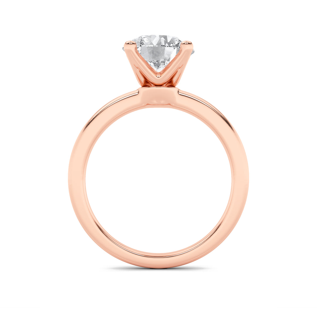 2Cttw Round Shaped Lab Grown Diamond (F/VS) Classic Solitaire Engagement Ring in 14K Gold