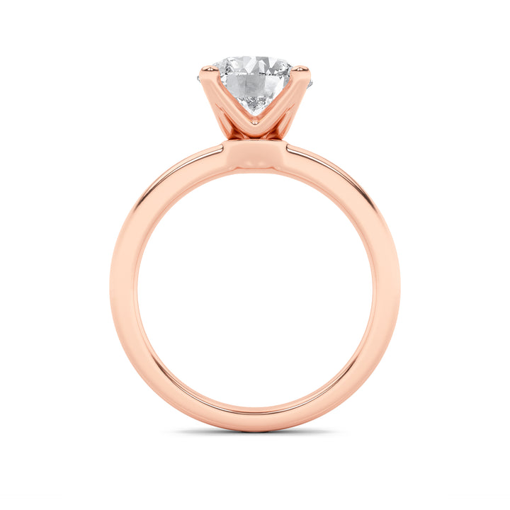 2Cttw Round Shaped Lab Grown Diamond (F/VS) Classic Solitaire Engagement Ring in 14K Gold