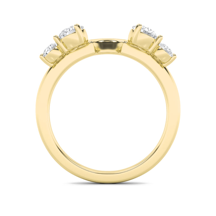 0.75CTW Round Shaped Lab Grown Diamond (G/VS) Fashion Wrap Ring in 14K Gold