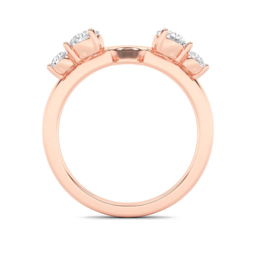 0.75CTW Round Shaped Lab Grown Diamond (F/VS) Fashion Wrap Ring in 14K Gold