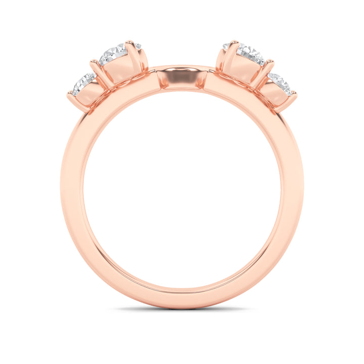 0.75CTW Round Shaped Lab Grown Diamond (F/VS) Fashion Wrap Ring in 14K Gold