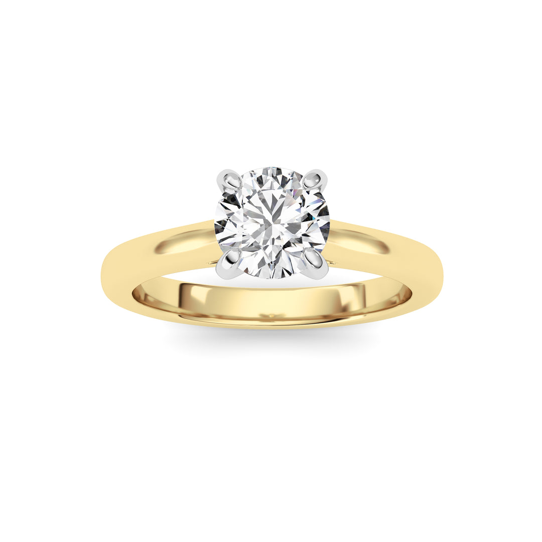 0.75CTW Round Shaped Lab Grown Diamond (E/VS) Classic Solitaire Engagement Ring in 14K Gold