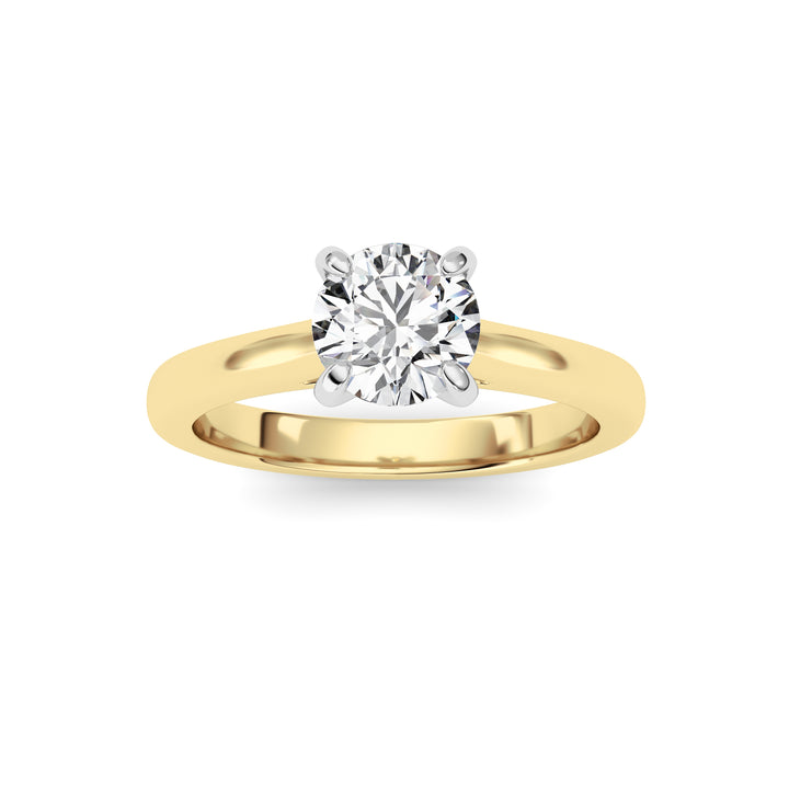 0.75CTW Round Shaped Lab Grown Diamond (E/VS) Classic Solitaire Engagement Ring in 14K Gold