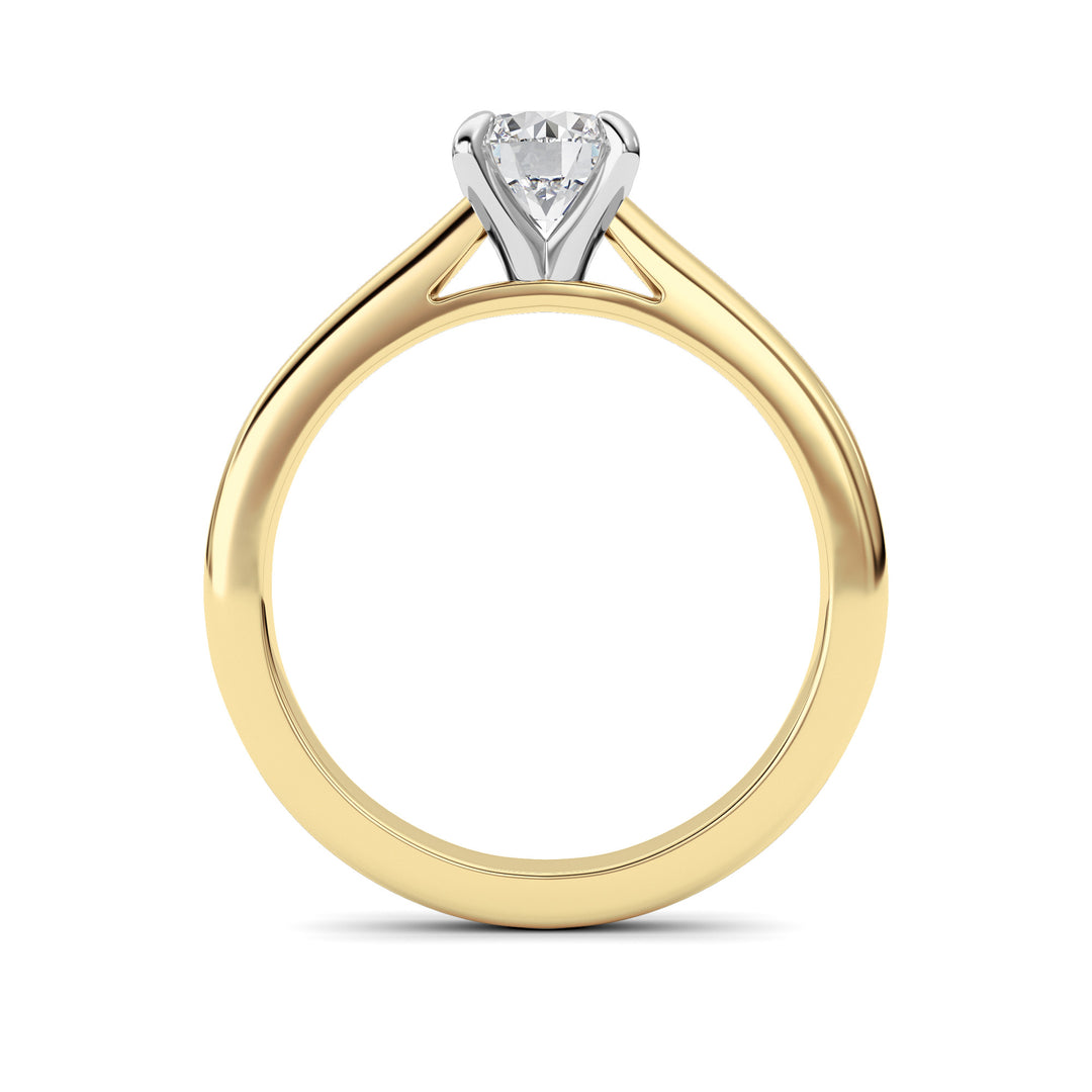 0.75CTW Round Shaped Lab Grown Diamond (E/VS) Classic Solitaire Engagement Ring in 14K Gold