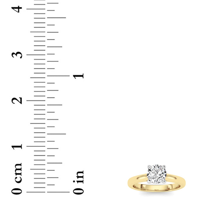 0.75CTW Round Shaped Lab Grown Diamond (E/VS) Classic Solitaire Engagement Ring in 14K Gold