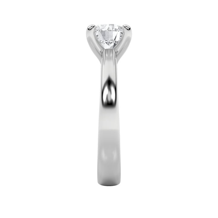 1CTW Round Shaped Lab Grown Diamond (E/VS) Classic Solitaire Engagement Ring in 14K Gold