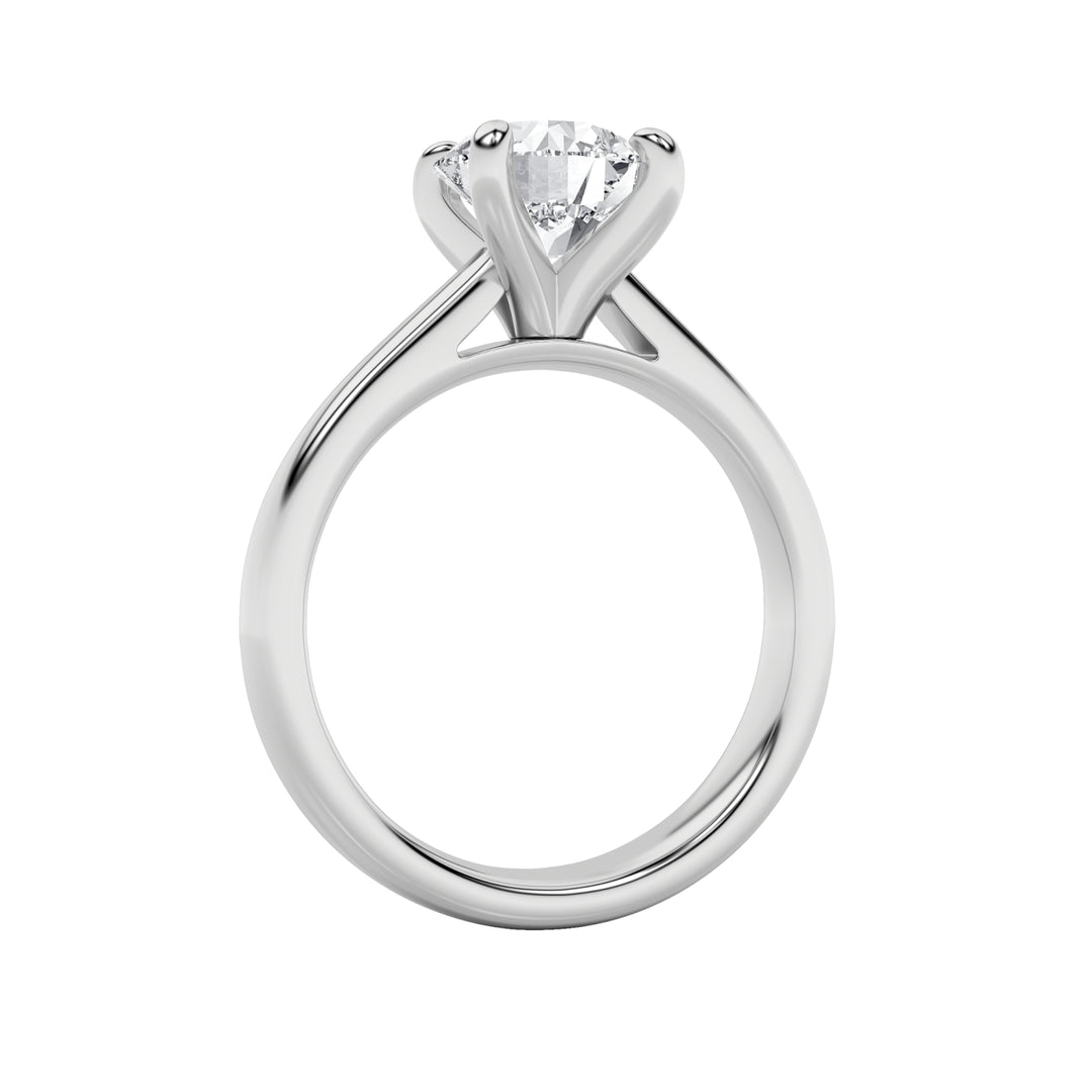 1CTW Round Shaped Lab Grown Diamond (E/VS) Classic Solitaire Engagement Ring in 14K Gold