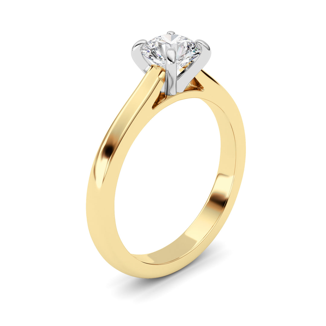 1CTW Round Shaped Lab Grown Diamond (E/VS) Classic Solitaire Engagement Ring in 14K Gold