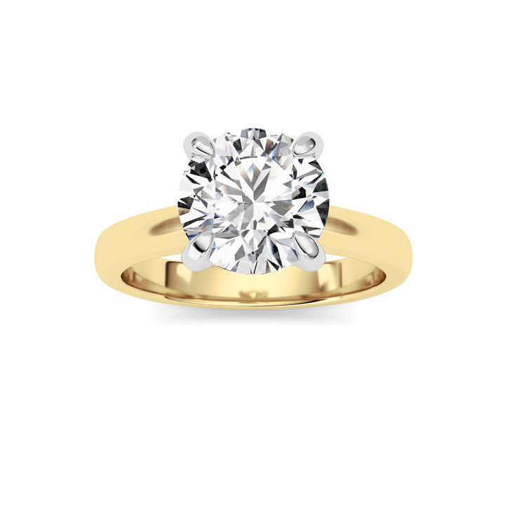 2Cttw Round Shaped Lab Grown Diamond (E/VS) Classic Solitaire Engagement Ring in 14K Gold