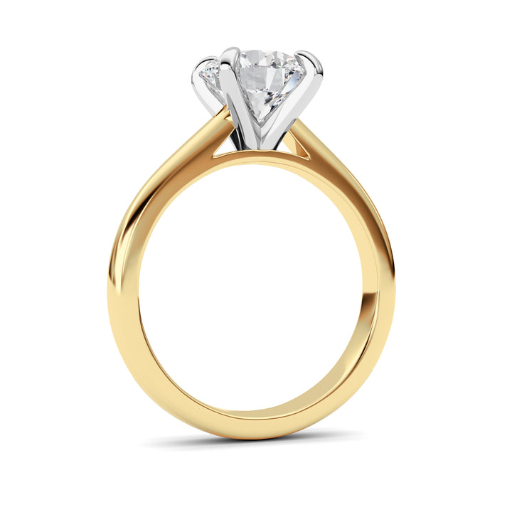 2Cttw Round Shaped Lab Grown Diamond (E/VS) Classic Solitaire Engagement Ring in 14K Gold