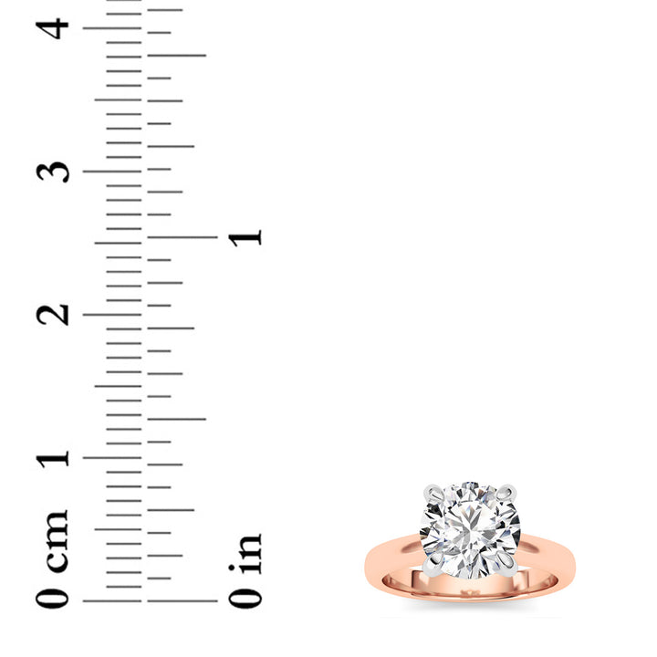 2Cttw Round Shaped Lab Grown Diamond (E/VS) Classic Solitaire Engagement Ring in 14K Gold
