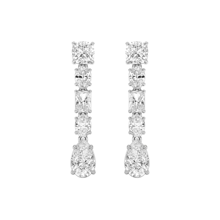 6.5Cttw Pear Shaped Lab Grown Diamond (F/VS) Dangle Earrings in 14K Gold