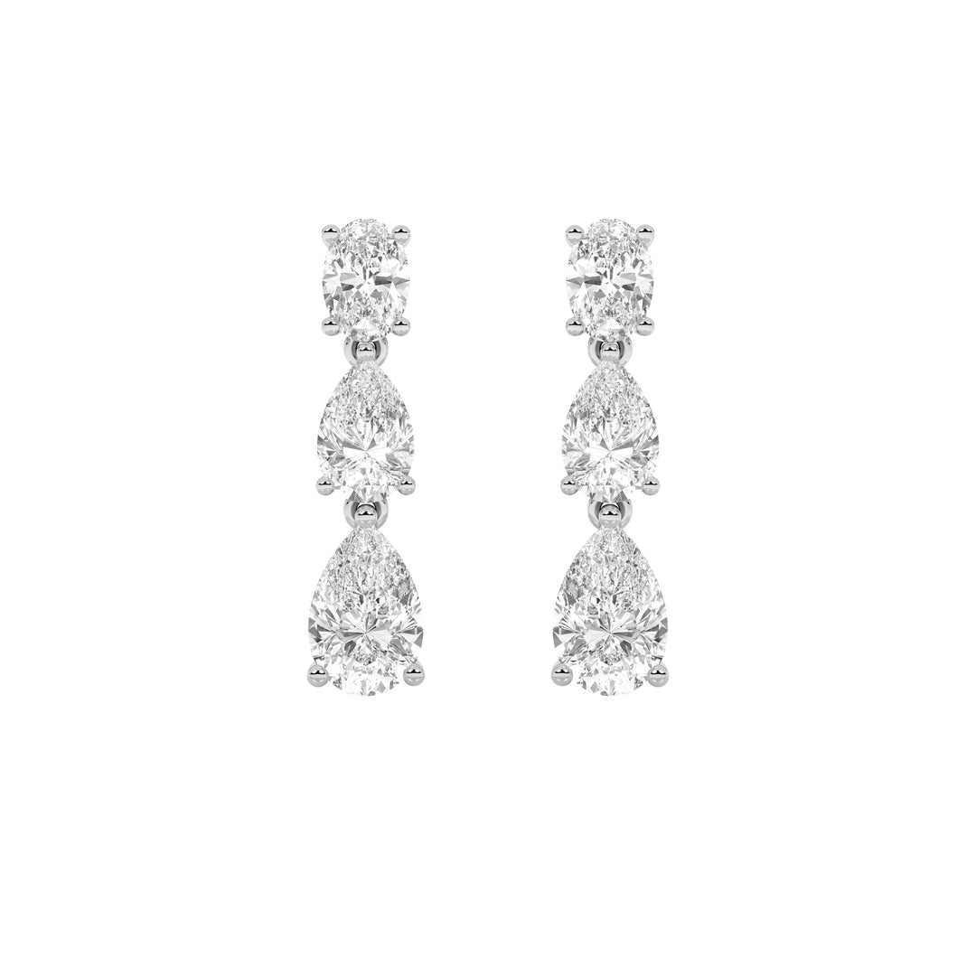5Cttw Pear Shaped Lab Grown Diamond (F/VS) DangleEarrings in 14K Gold