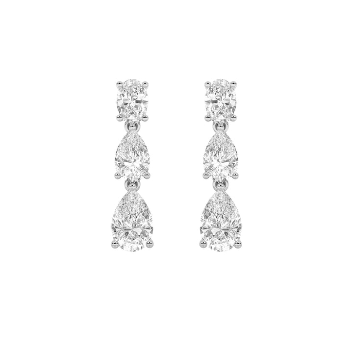 5Cttw Pear Shaped Lab Grown Diamond (F/VVS) Dangle Earrings in 14K Gold
