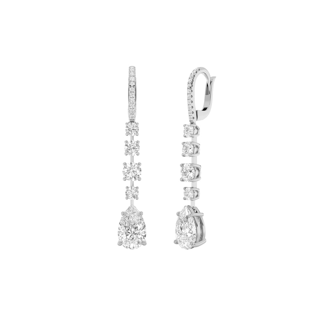 4.5Cttw Pear Shaped Lab Grown Diamond (F/VS) Dangle Earrings in 14K Gold