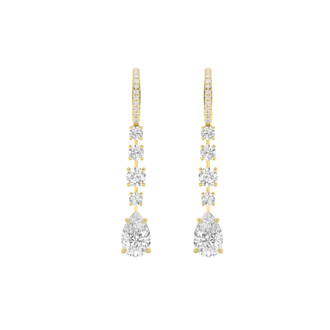 4.5Cttw Pear Shaped Lab Grown Diamond (F/VS) Dangle Earrings in 14K Gold