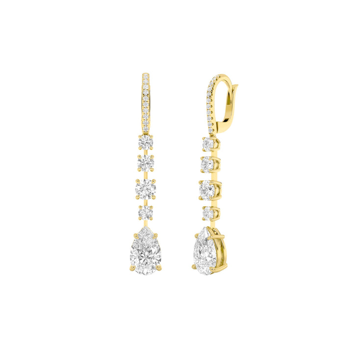 4.5Cttw Pear Shaped Lab Grown Diamond (F/VS) Dangle Earrings in 14K Gold