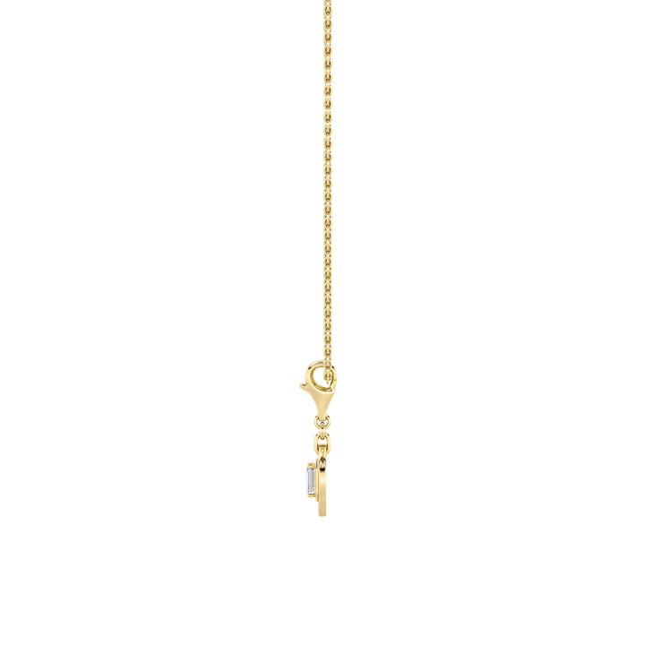 1Cttw Emerald Shaped Lab Grown Diamond (F/VS) DogTag Pendant in 14K Gold