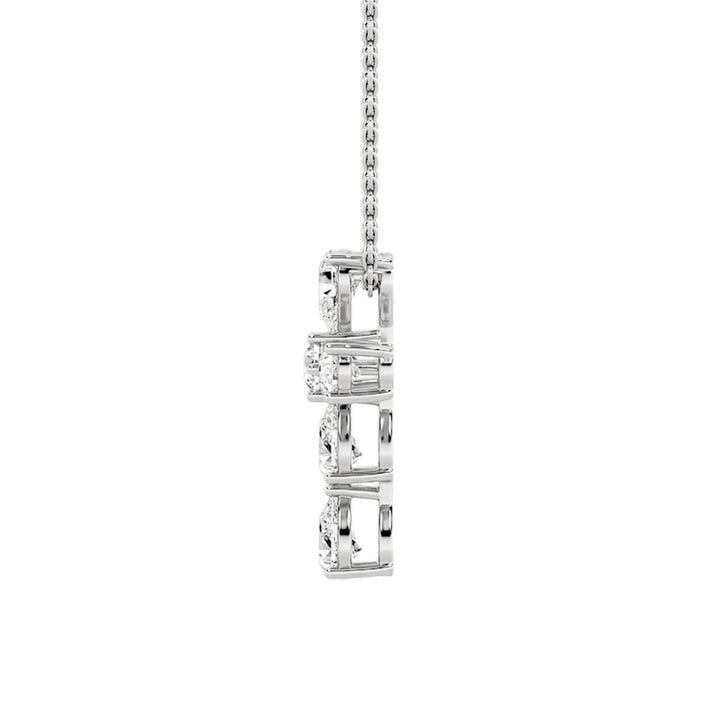 2.75Cttw Pear Shaped Lab Grown Diamond (F/VS) Cross Pendant in 14K Gold