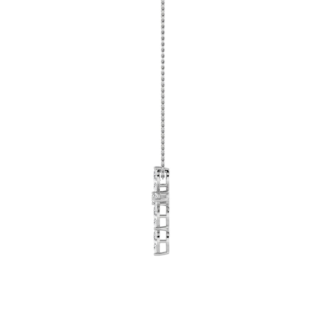 2CTW Marquise Shaped Lab Grown Diamond (F/VS) Cross Pendant in 14K Gold