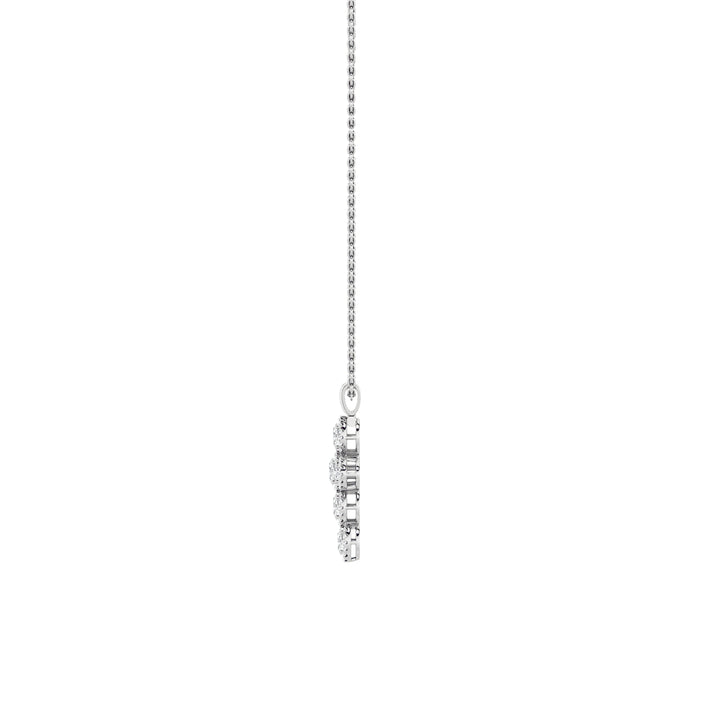 3Cttw Oval Shaped Lab Grown Diamond (F/VS) Cross Pendant in 14K Gold