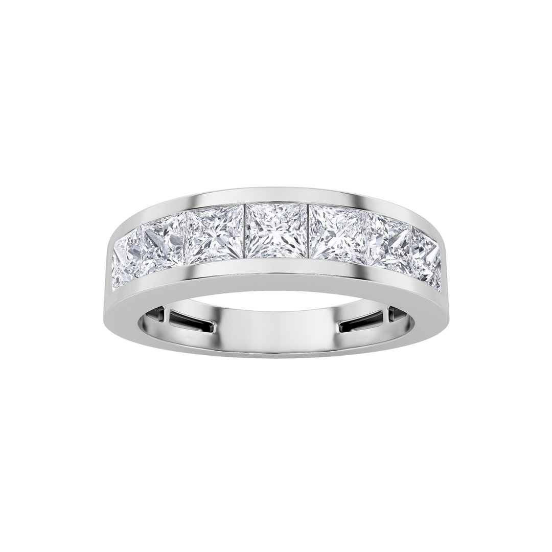 14K White Gold 2ct Lab Diamond Channel Anniversary Ring