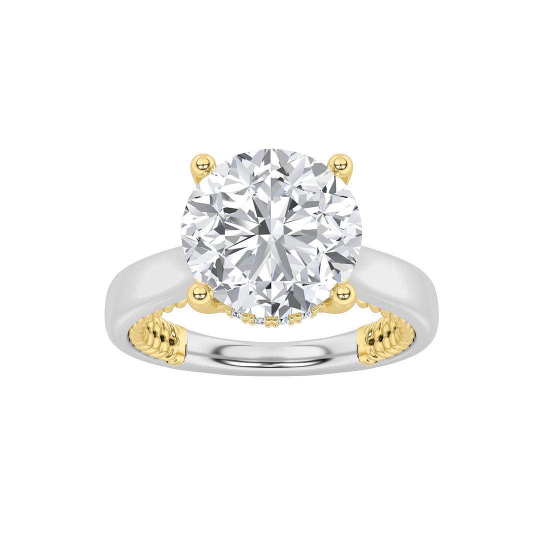 14K WY 3.5ct Lab Diamond Solitaire Engagement Ring
