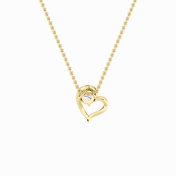 0.5CTW Round Shaped Lab Grown Diamond (F/VS) Heart Shaped   Pendant in 14K Gold