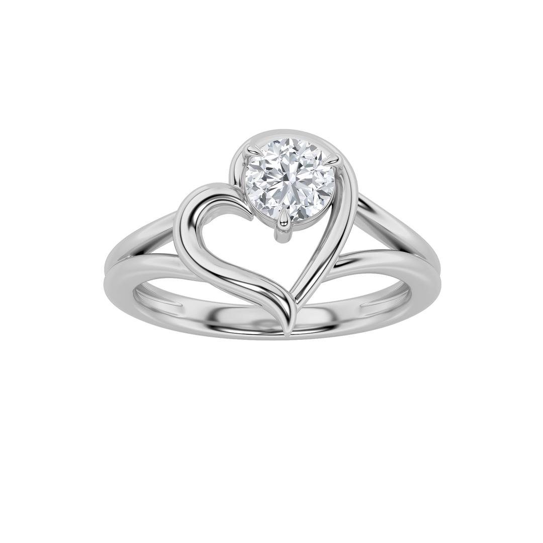 14K White Gold 0.5ct Lab Diamond Solitaire Ring Sz 7