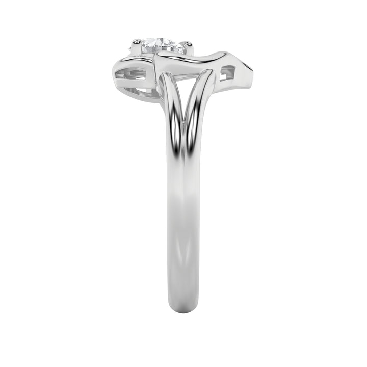0.5CTW Round Shaped Lab Grown Diamond (F/VS) Heart Shaped Ring in 14K Gold