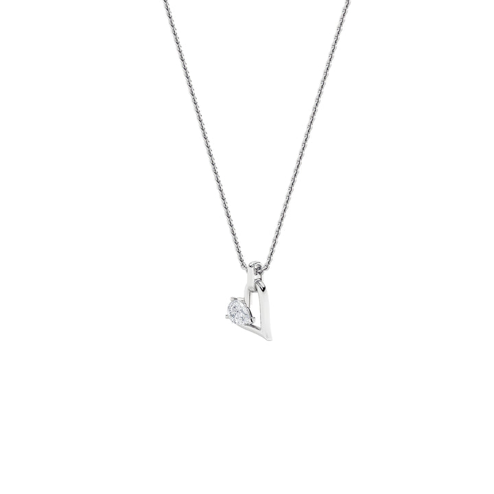 1CTW Pear Shaped Lab Grown Diamond (F/VS) Heart Shaped Dangle Pendant in 14K Gold