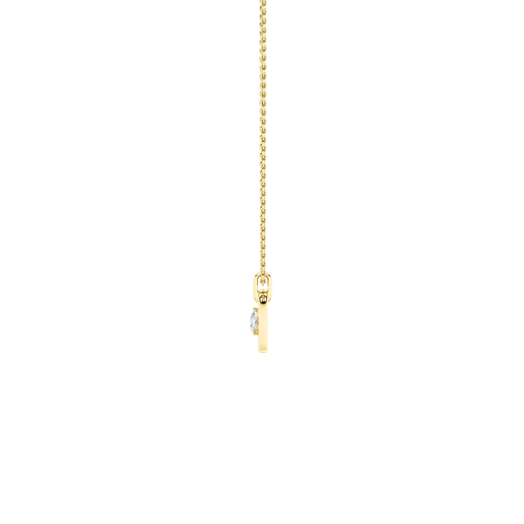 1CTW Pear Shaped Lab Grown Diamond (F/VS) Heart Shaped Dangle Pendant in 14K Gold