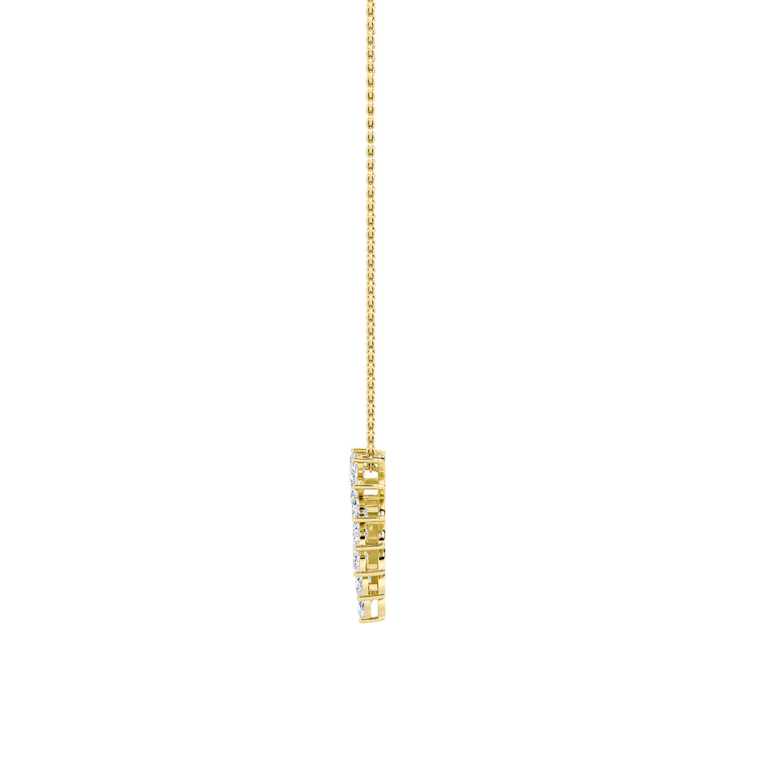 2Cttw Marquise Shaped Lab Grown Diamond (F/VS) Heart Shaped Pendant in 14K Gold