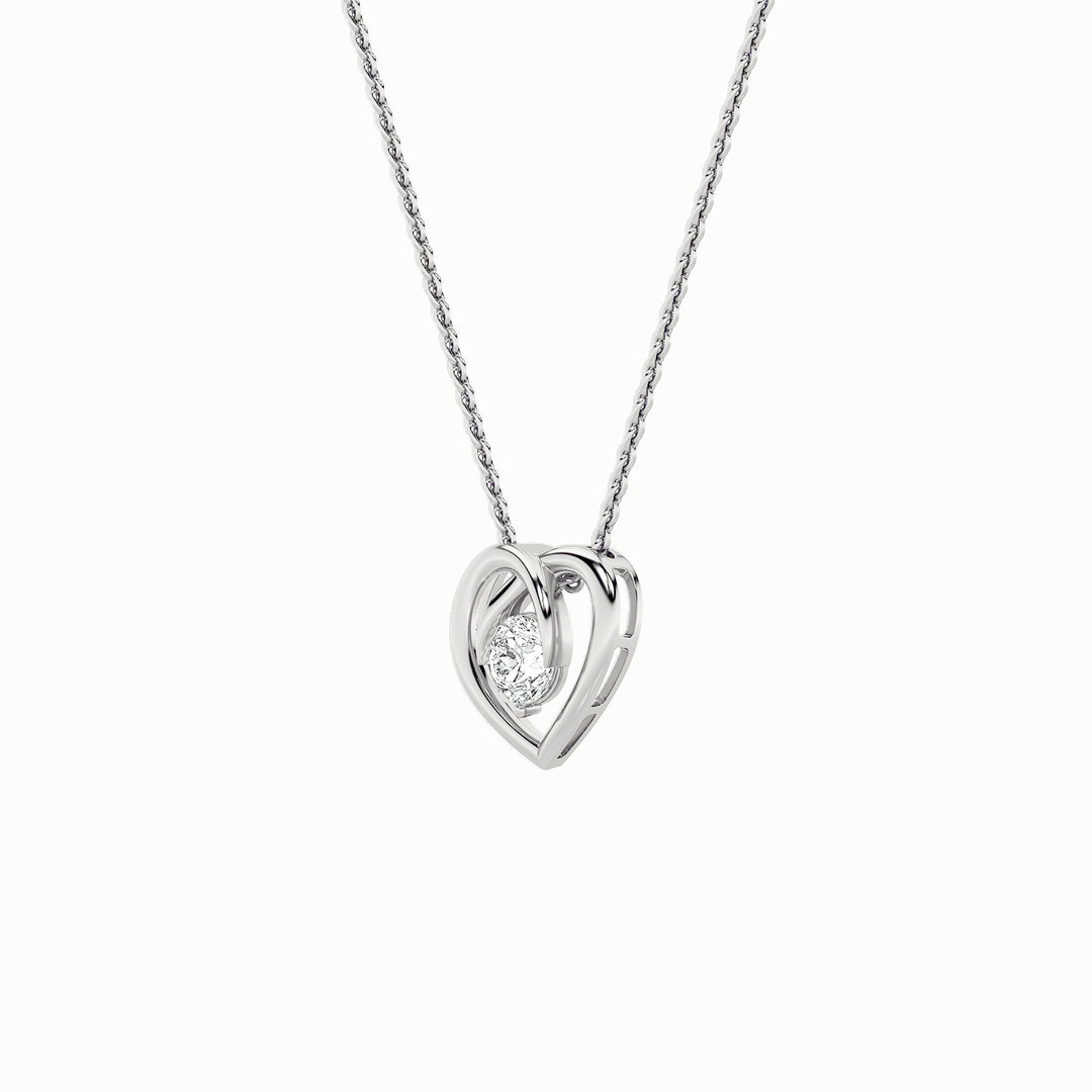 1Cttw Round Shaped Lab Grown Diamond (F/VS) HeartShaped Pendant in 14K Gold